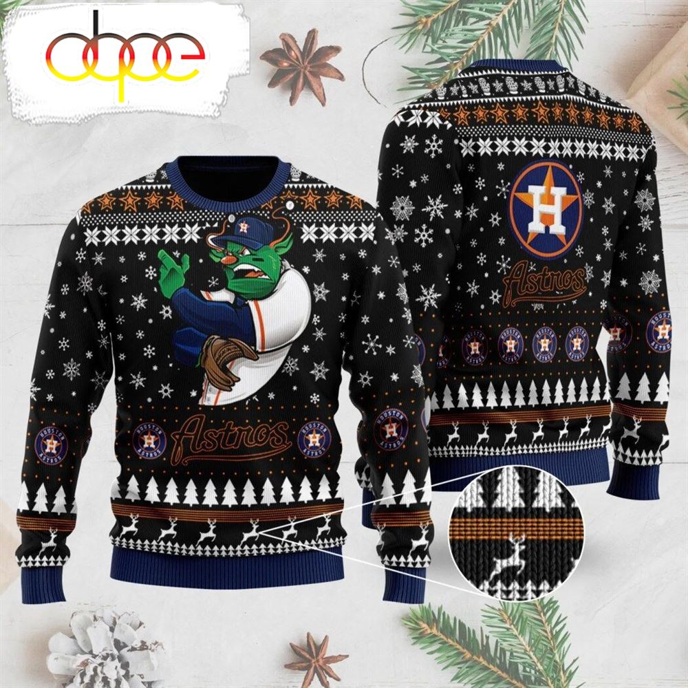 Mlb Houston Astros Ugly Christmas 3d Wool Sweater