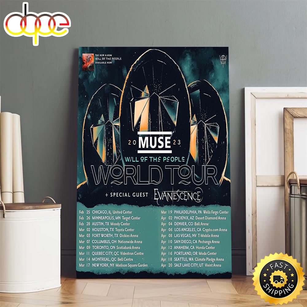 Muse Announce Will Of The People 2023 North America Tour Poster Canvas