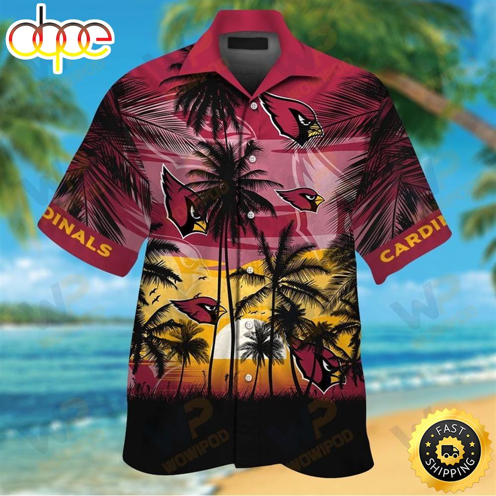 NFL Arizona Cardinals Red Beach Sun Hawaiian Shirt