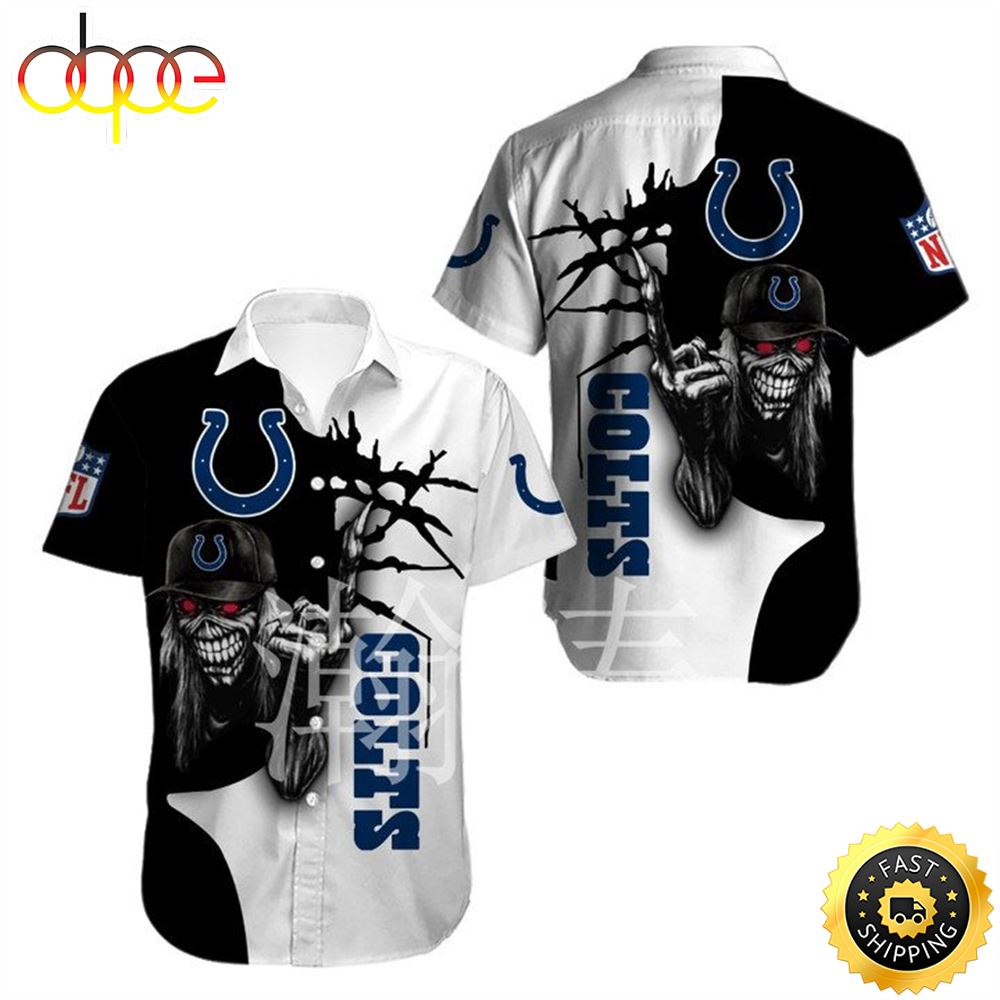 NFL Indianapolis Colts Halloween Iron Maiden Hawaiian Shirt