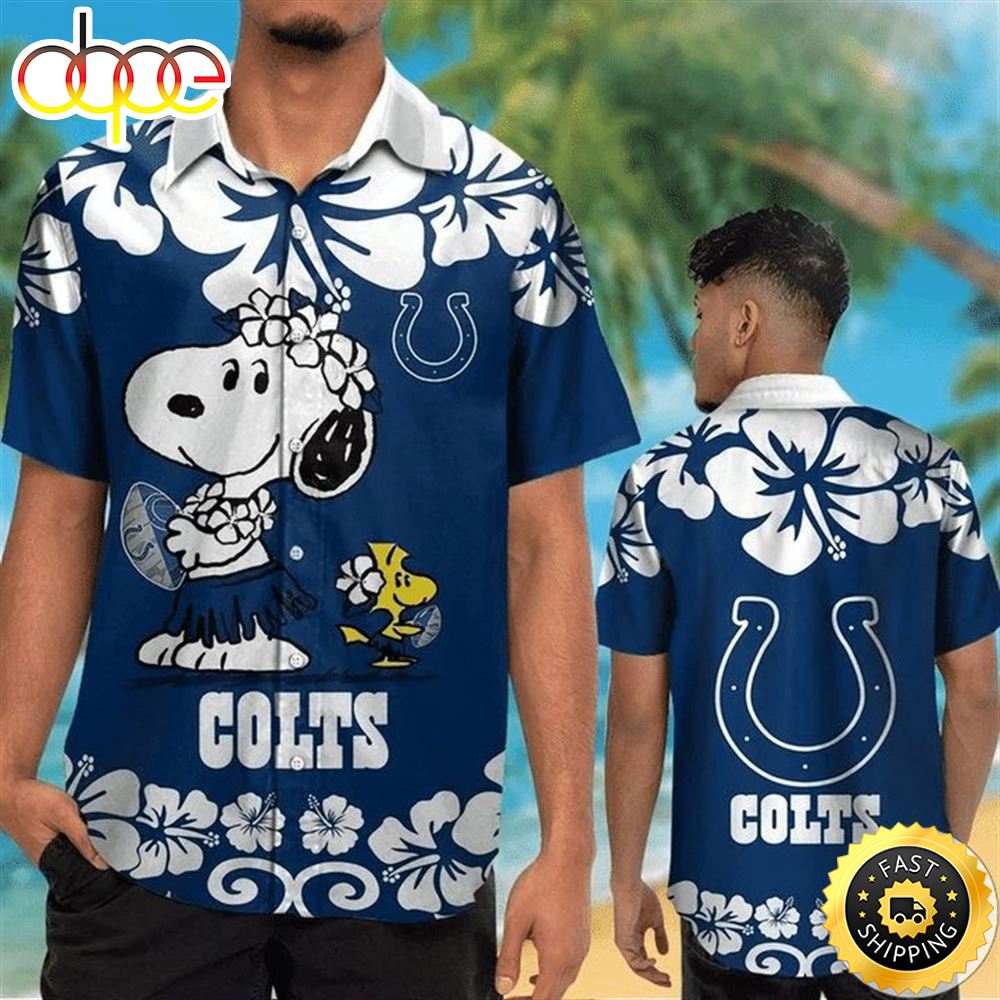 NFL Indianapolis Colts Snoopy Blue Hawaiian Shirt