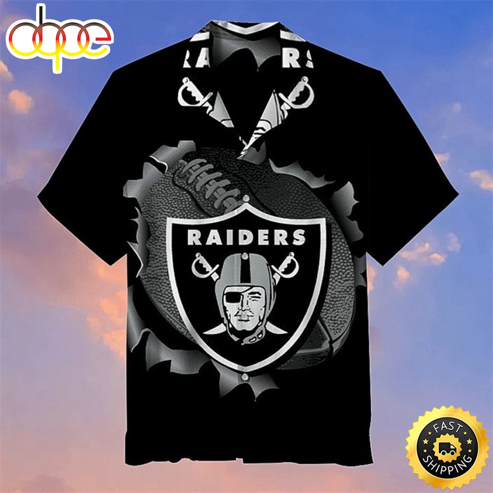 NFL Las Vegas Raiders Black NFL Football Summer Hawaiian Shirt