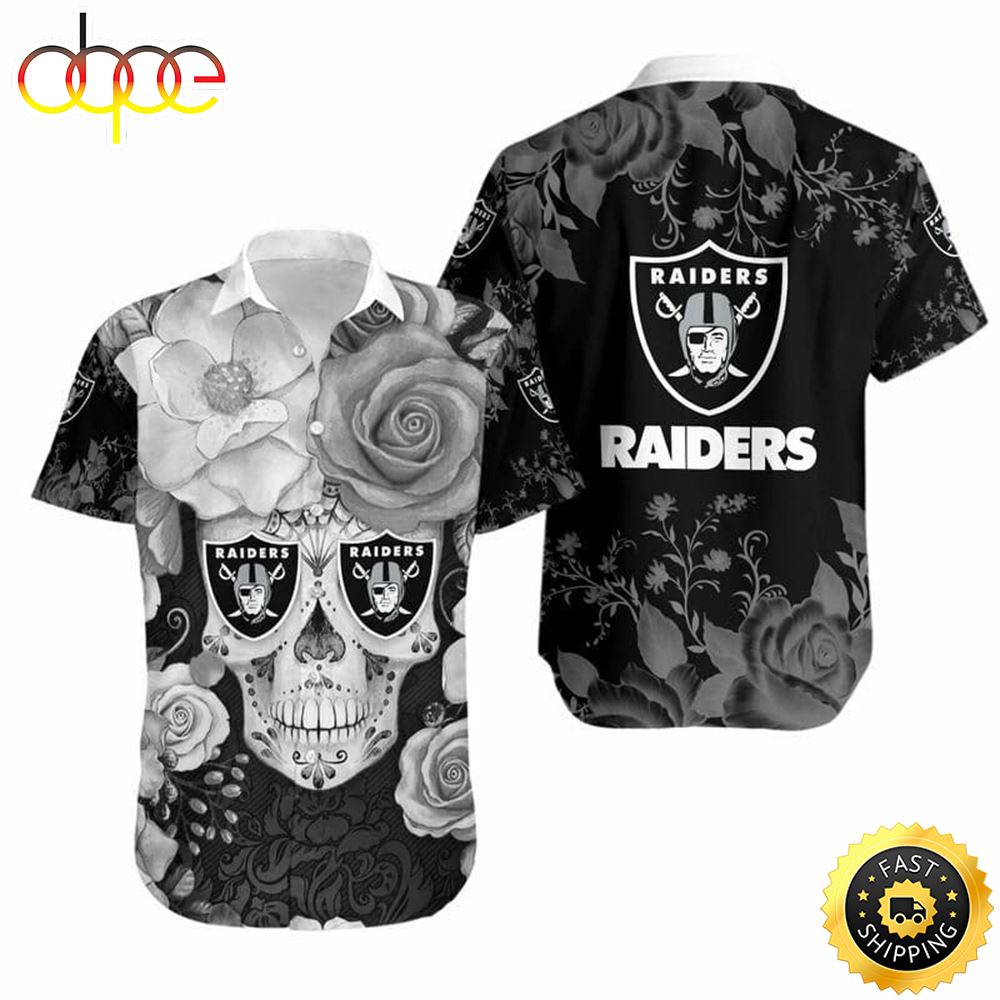 NFL Las Vegas Raiders Skull Roses Hawaiian Shirt