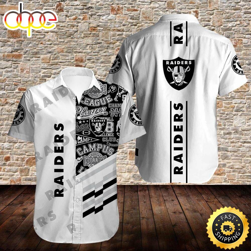 NFL Las Vegas Raiders White Hawaiian Shirt