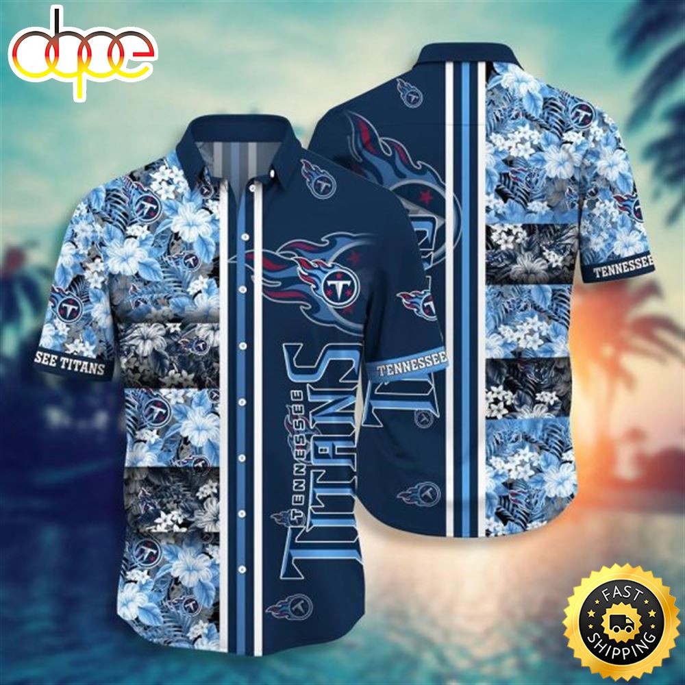 NFL Tennessee Titans Tropical Navy Blue Hawaiian Shirt
