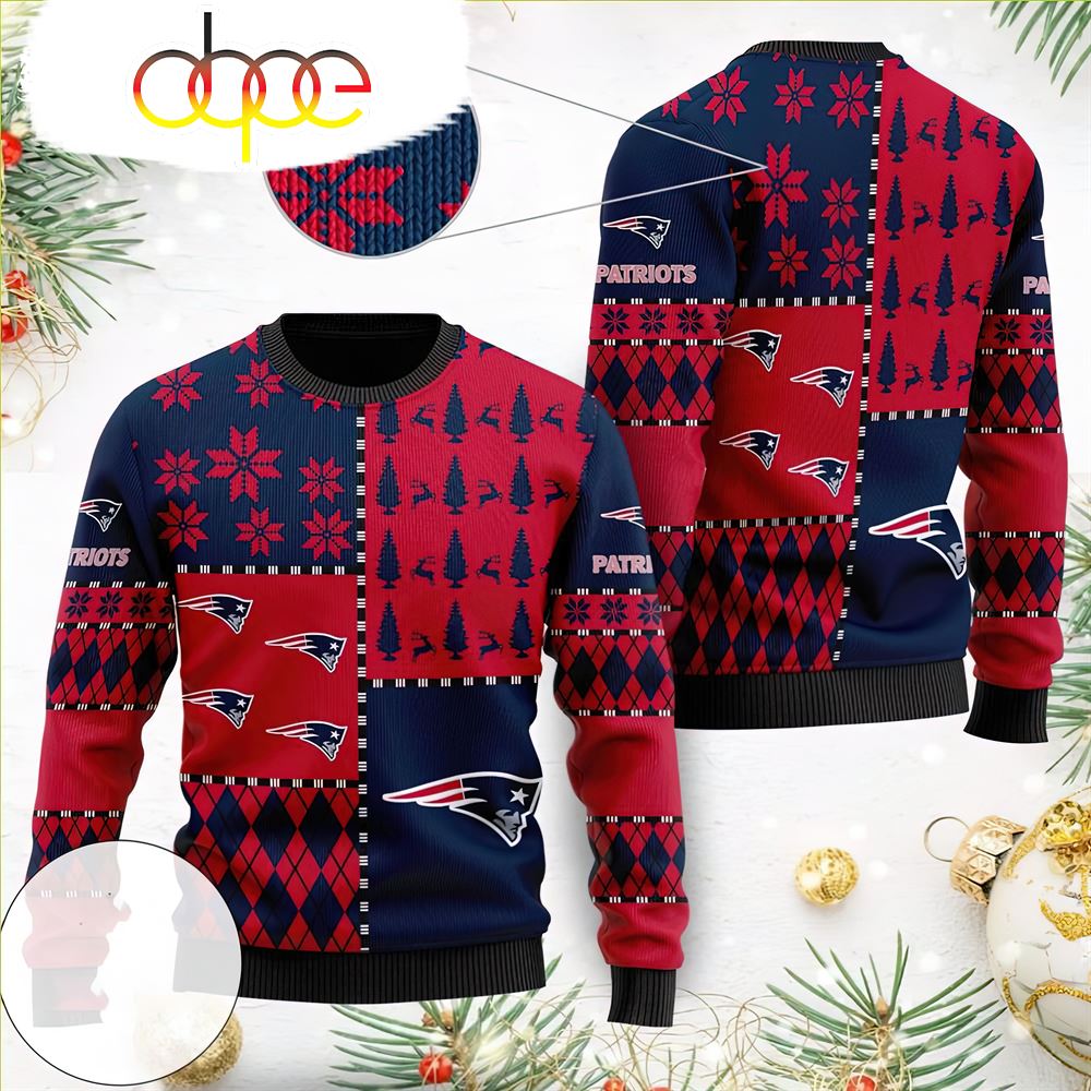 New England Patriots Christmas Sweater Holiday Party Patriots Fans
