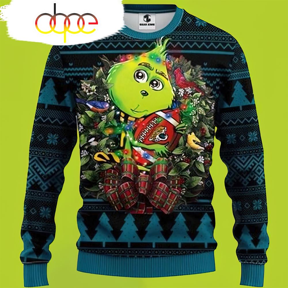 Nfl Jacksonville Jaguars Grinch Hug Christmas Sweater