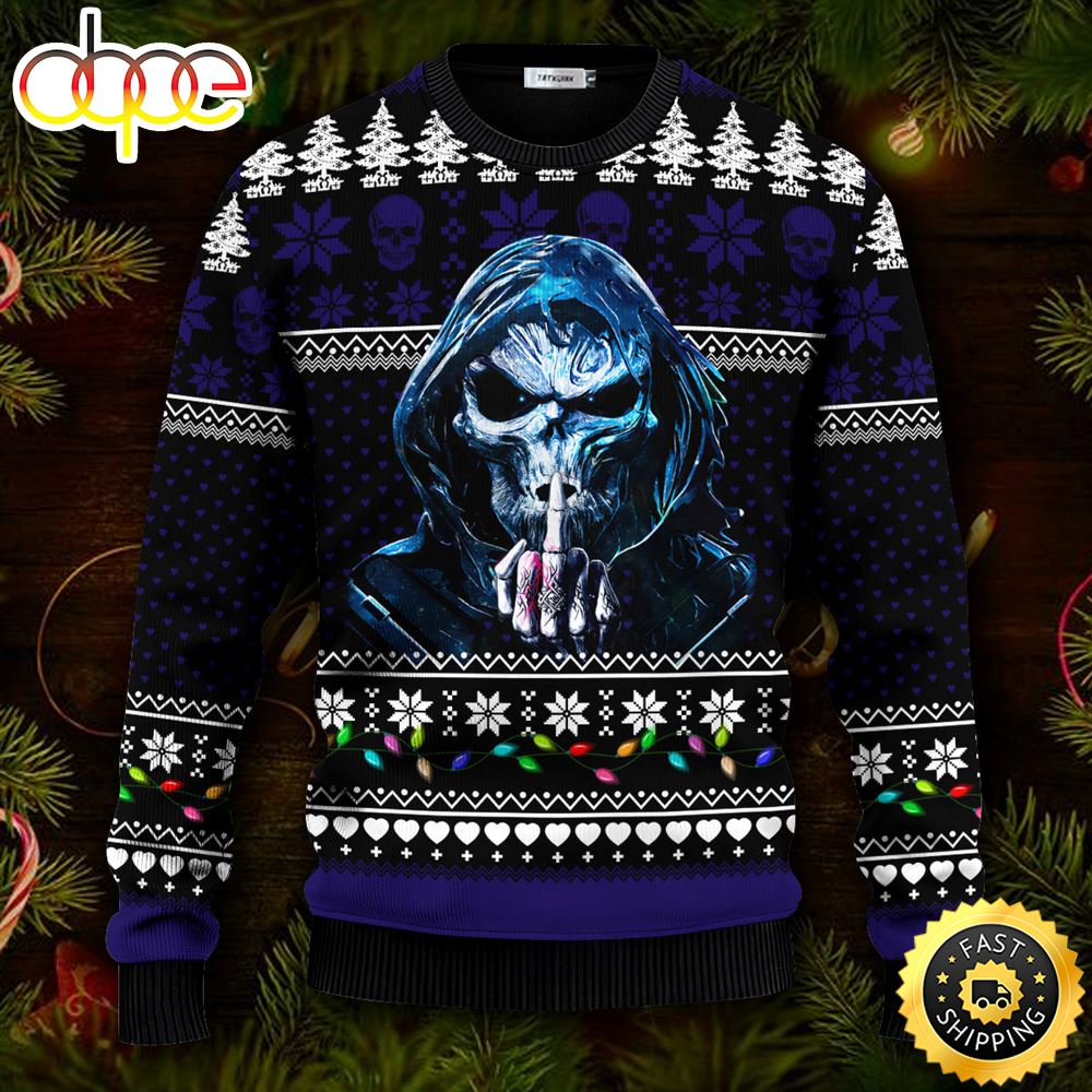 One Day I M Gonna Just Say Skull Ugly Christmas Skull Sweater Christmas