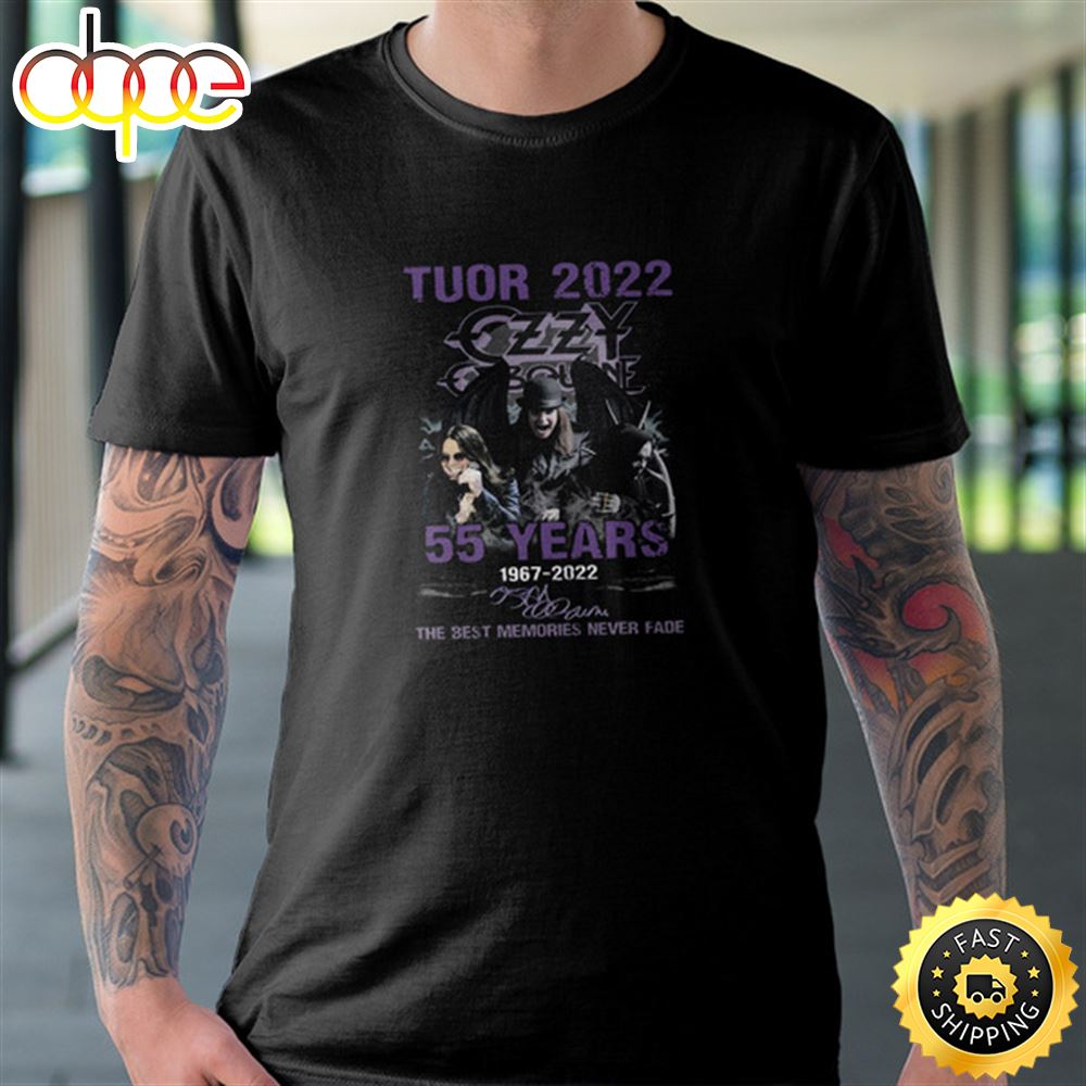 Ozzy Osbourne Tour 2022 Black Sabbath 55 Years 1967 2022 The Best Memories Never Fade Signatures T Shirt