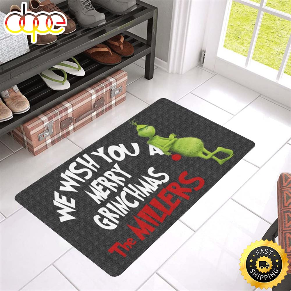Personalised Name Doormat We Wish You A Merry Grinchmas The Grinch Doormat Christmas Area Rug