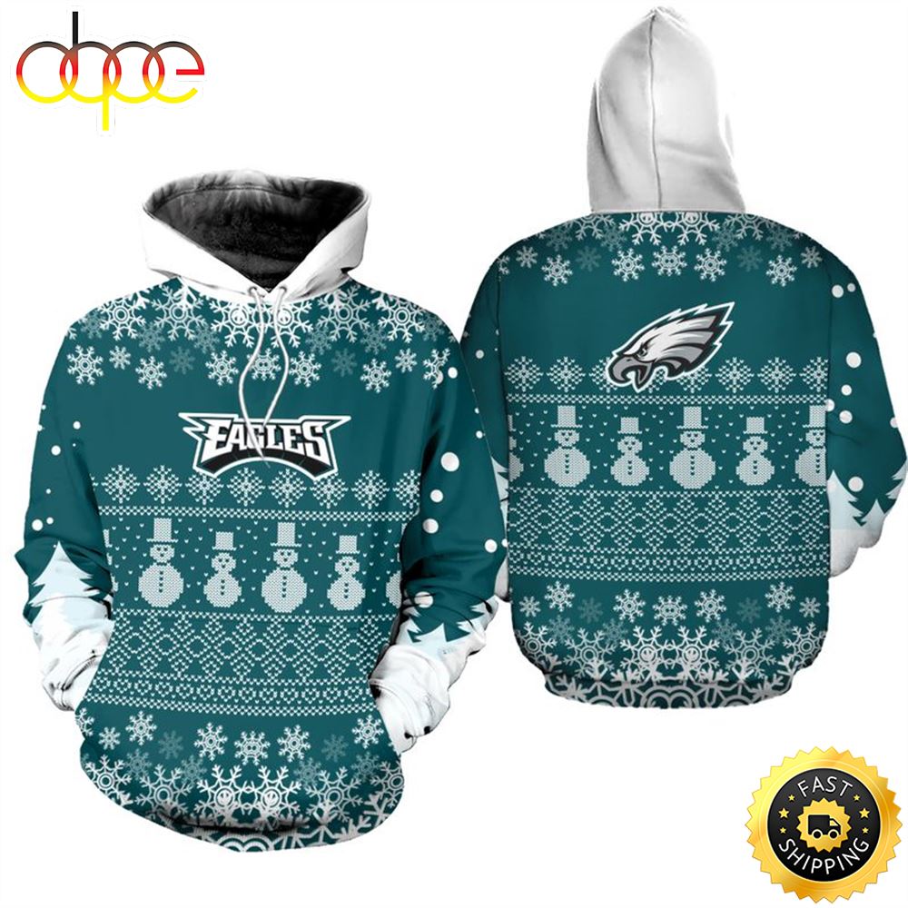 Philadelphia Eagles Christmas Pine Football NFL All Over Print Hoodie Shirt