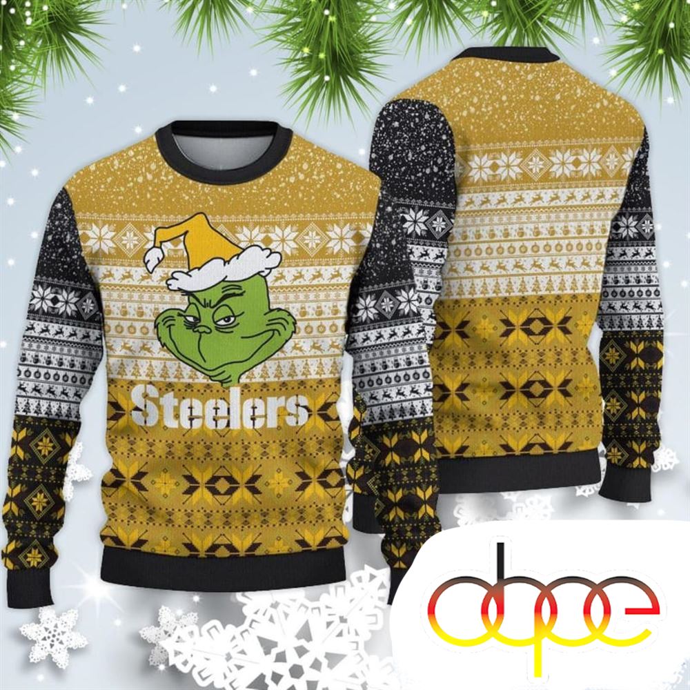 Pittsburgh Steelers Christmas Grinch Sweater For Fans
