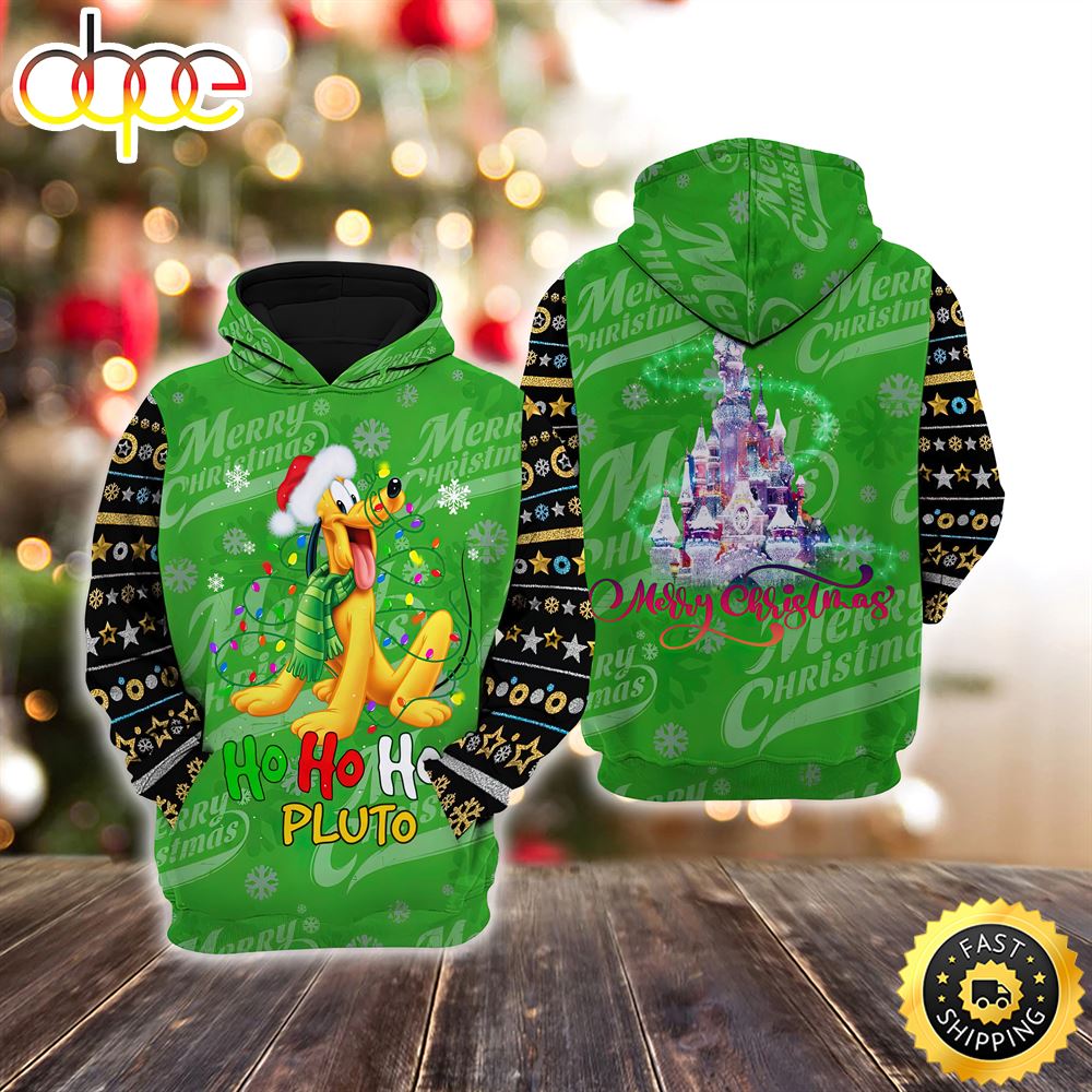 Pluto Dog Christmas Disney Christmas Hoodie All Over Print Shirts