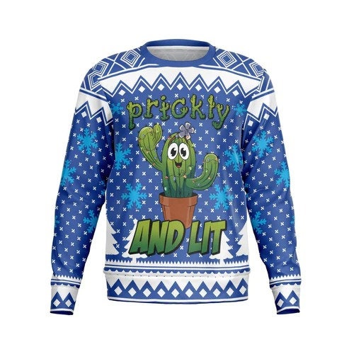 Prickly And Lit Ugly Christmas Sweater 1