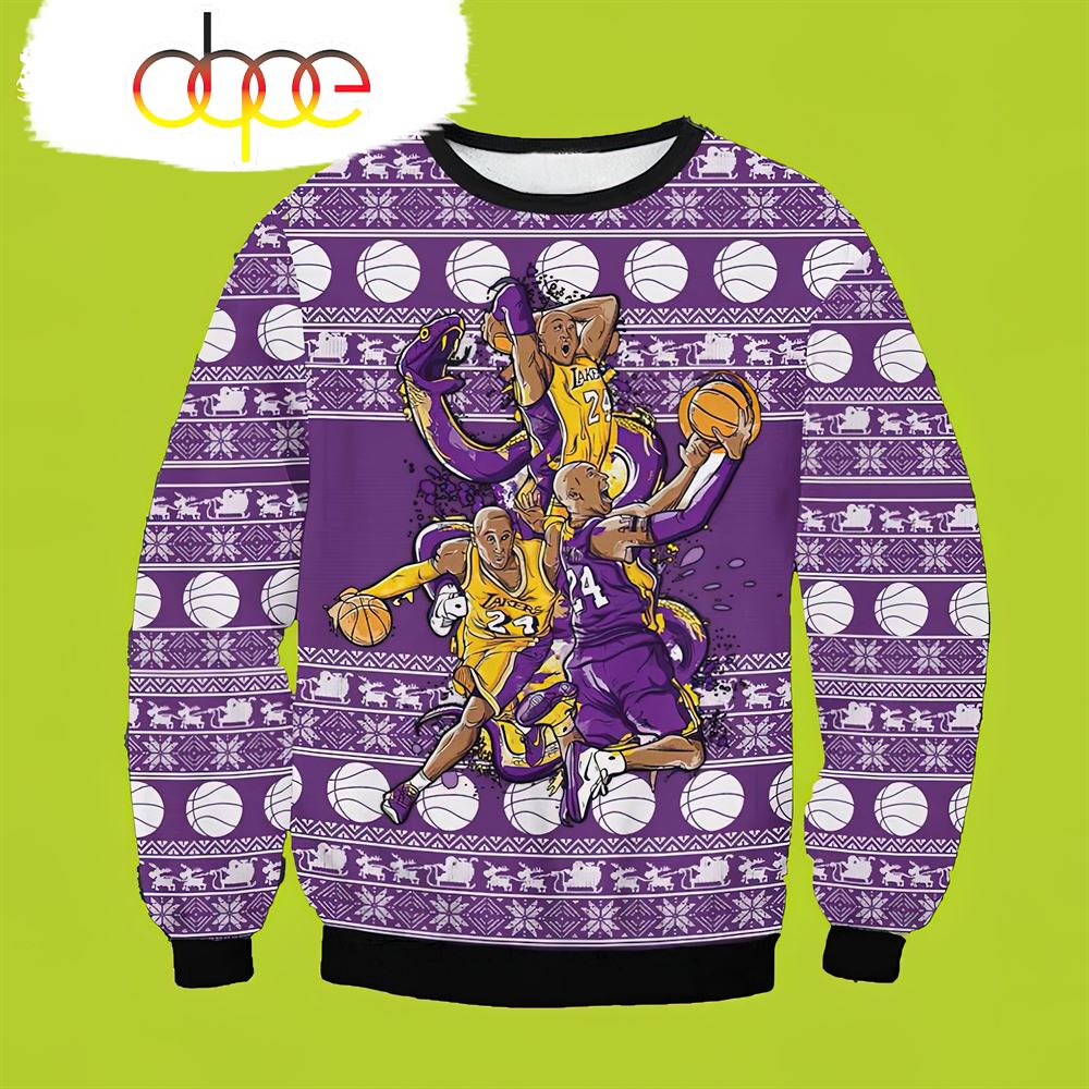 Purple Team Lakers Christmas Sweater