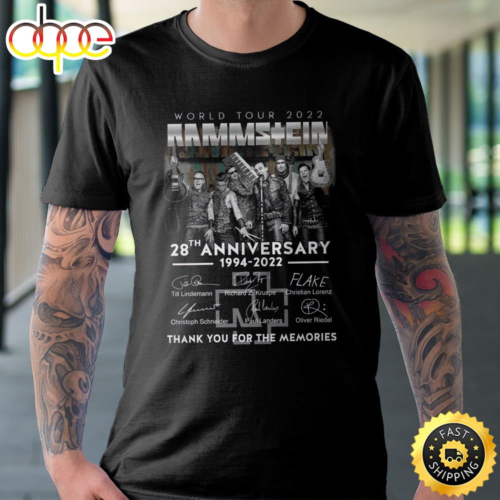 Rammstein World Tour 2022 28th Anniversary 1994 2022 Thank You For The Memories Unisex T Shirt