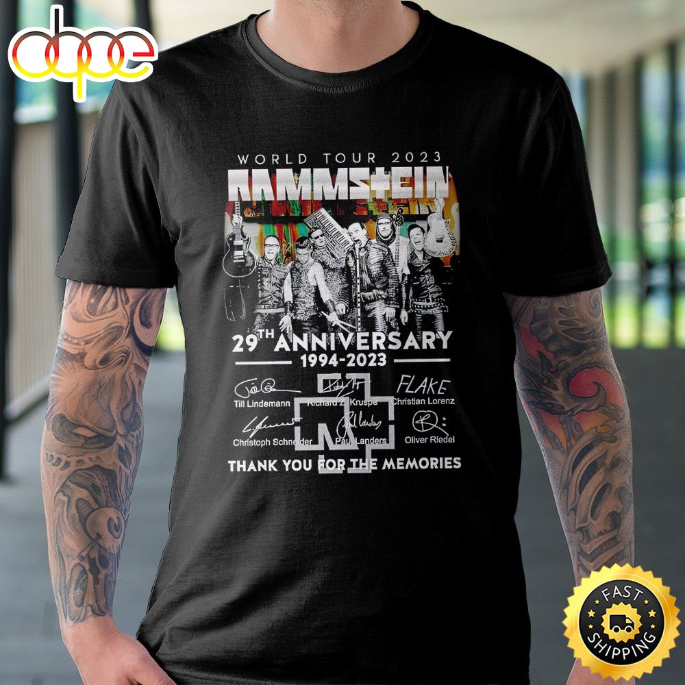Rammstein World Tour 2023 29th Anniversary 1994 2023 Thank You For The Memories Unisex T Shirt