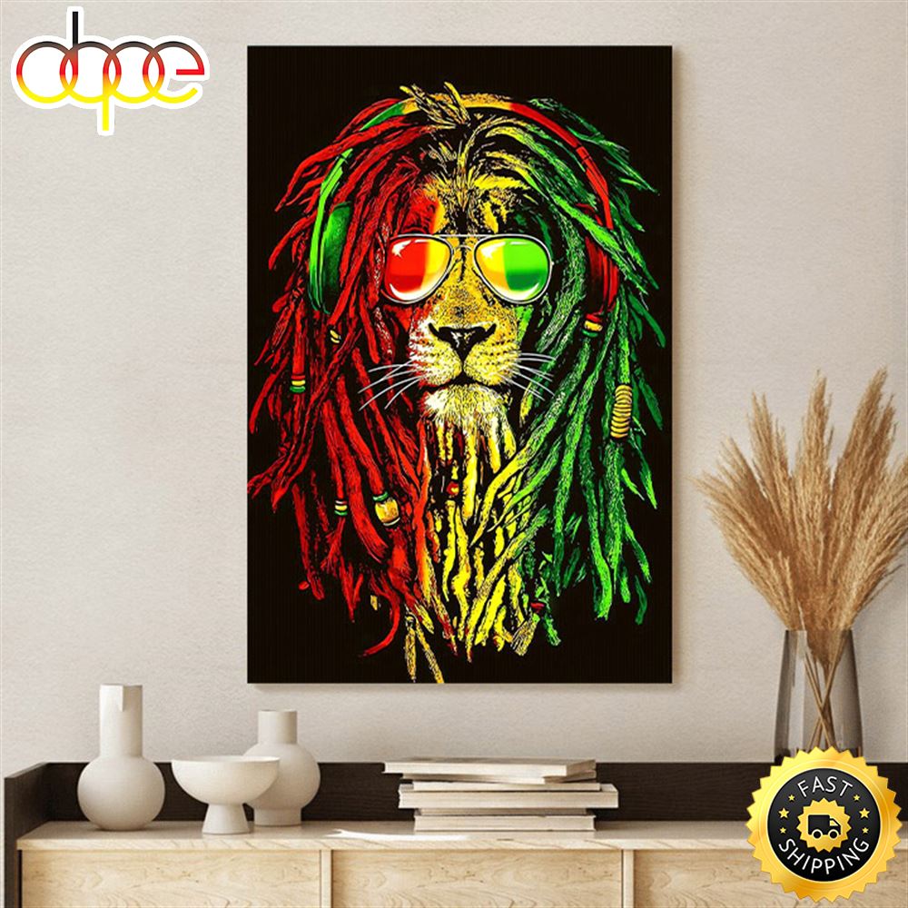 Rasta Lion Bob Marley Poster Wallpaper Canvas