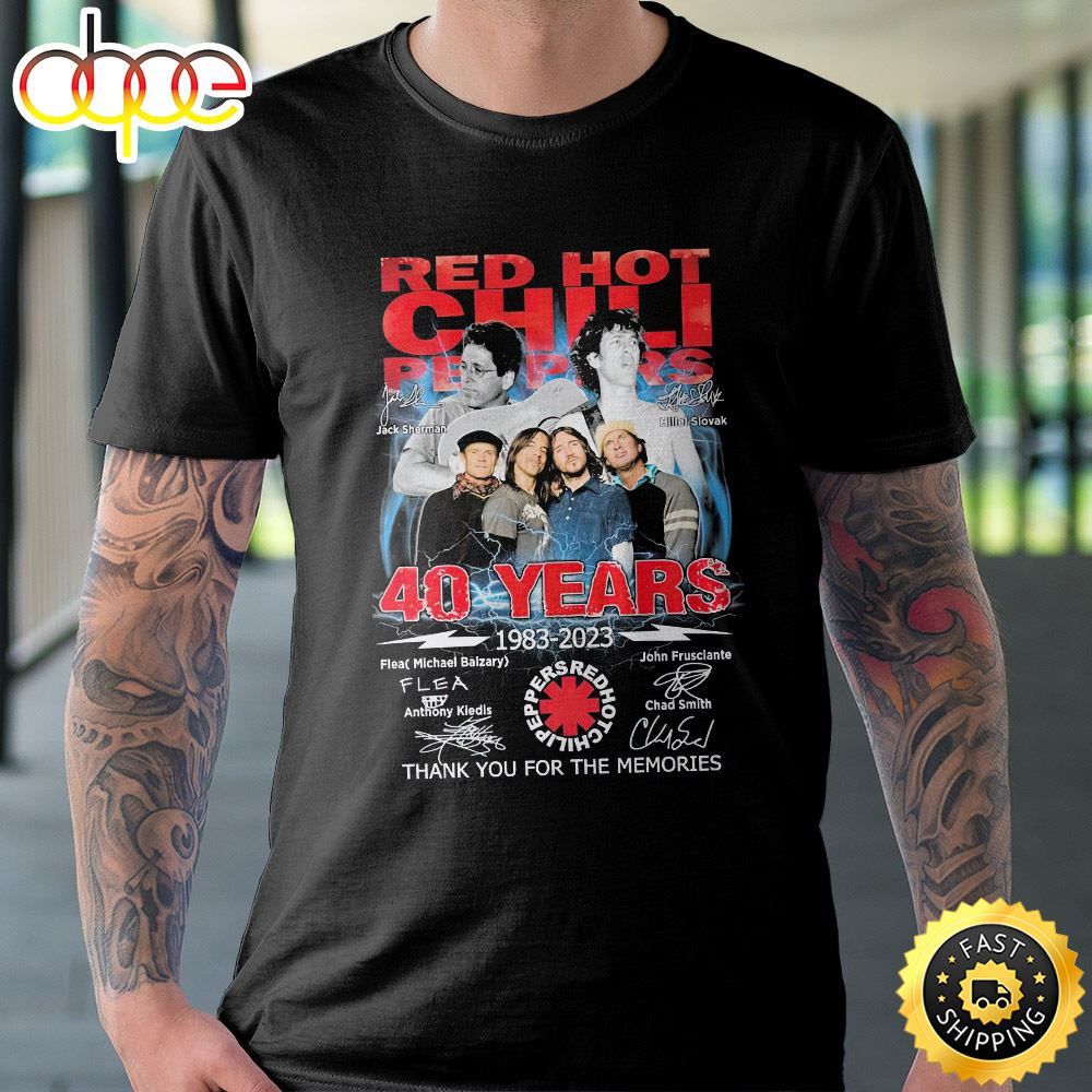 Red Hot Chili Peppers Thanks You For The Memories 40 Years 1983 2023 T Shirt