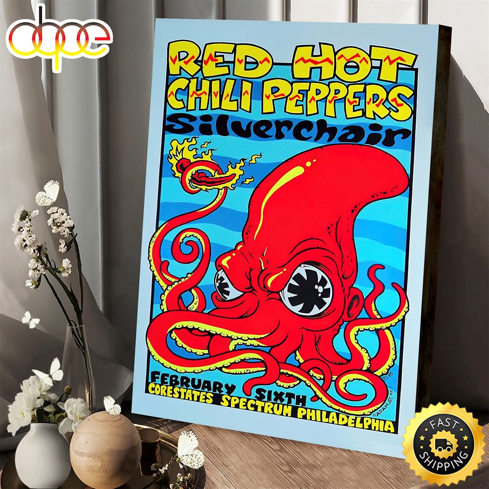 Red Hot Chili Peppers Tour 2023 Silverchair Canvas Poster