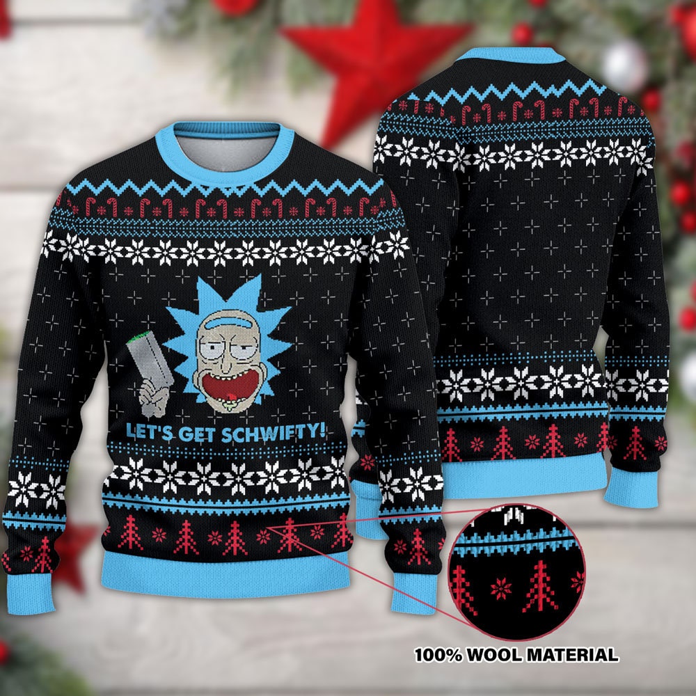 Rick And Morty Get Schwifty Christmas Ugly Sweater 1