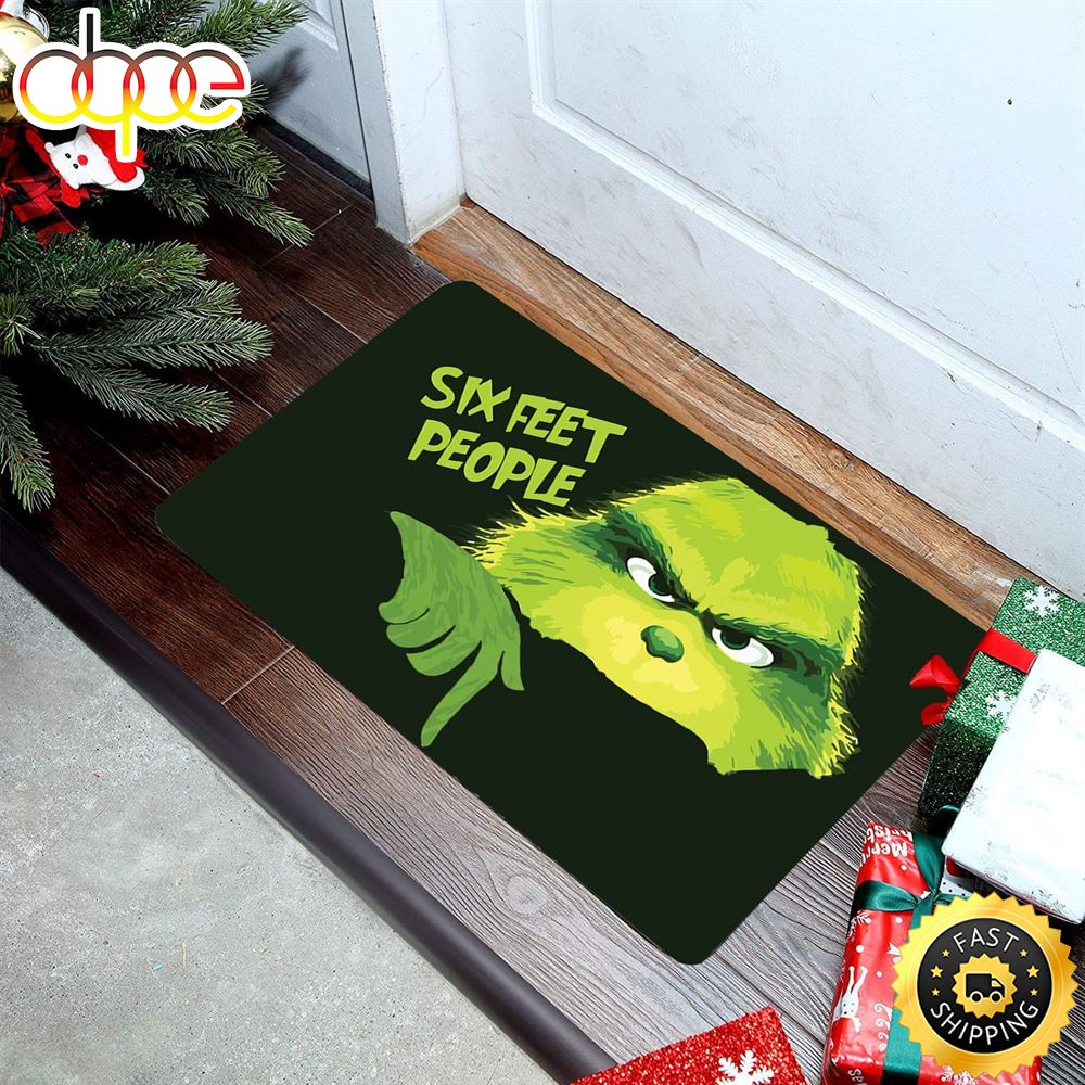 Six Feet People Black Grinch Christmas Doormat