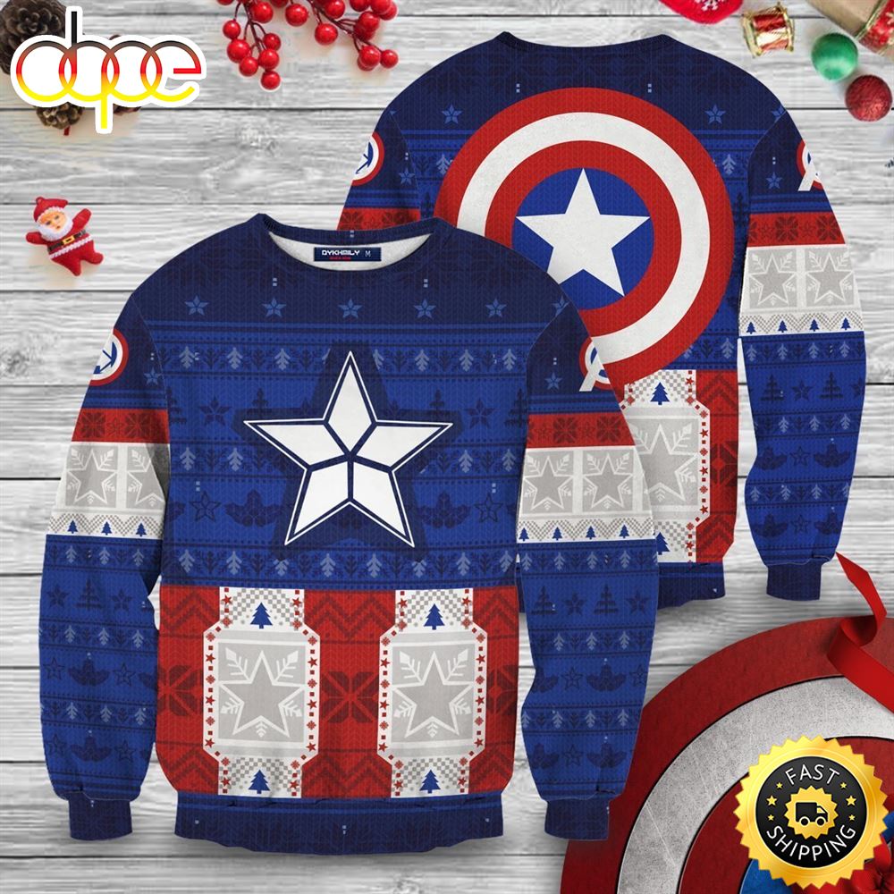 Steve Rogers Captain America Marvel Christmas Marvel Christmas Sweater