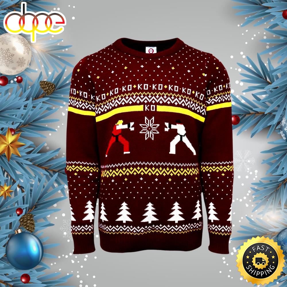 Street Fighter Ken Vs. Ryu Ugly Christmas Sweater