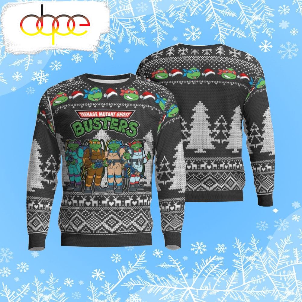 Teenage Mutant Ghost Busters Ugly Christmas Sweater Busters
