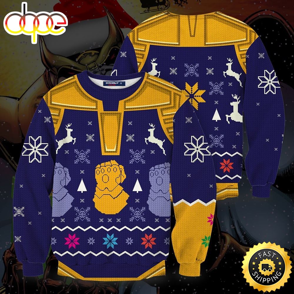 Thanos Infinity Gauntlet The Mad Titan Marvel Christmas Marvel Christmas Sweater