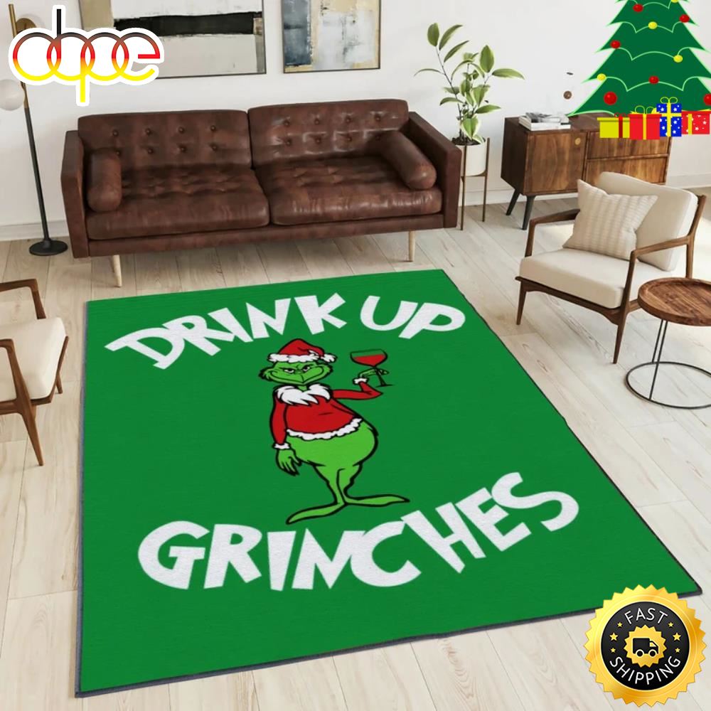 The Grinch Drink Up Grinches Christmas Gift Decor Grinch Christmas Rug