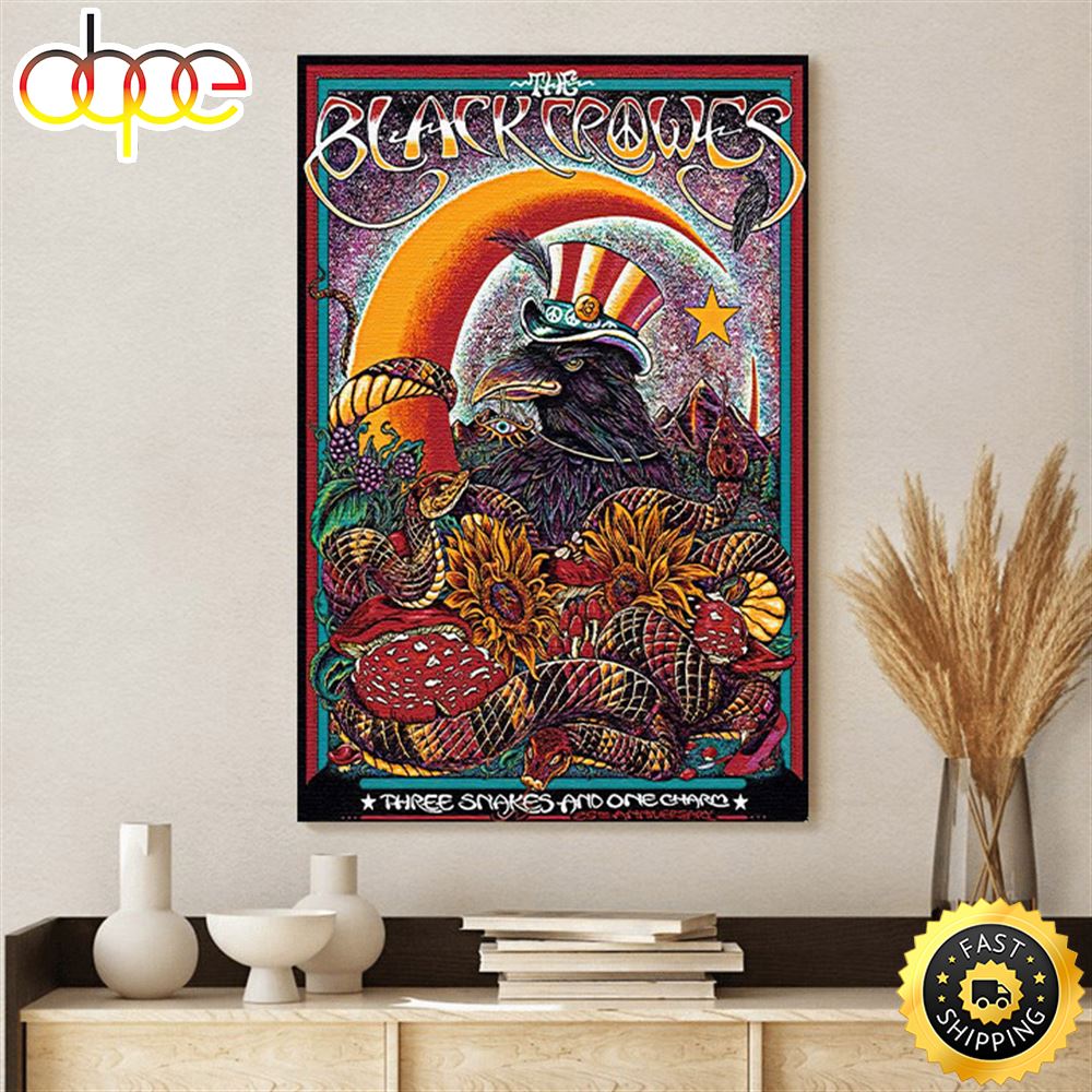 The Black Crowes Three Snakes And One Charm Songs Tour 2022 Poster Canvas 1