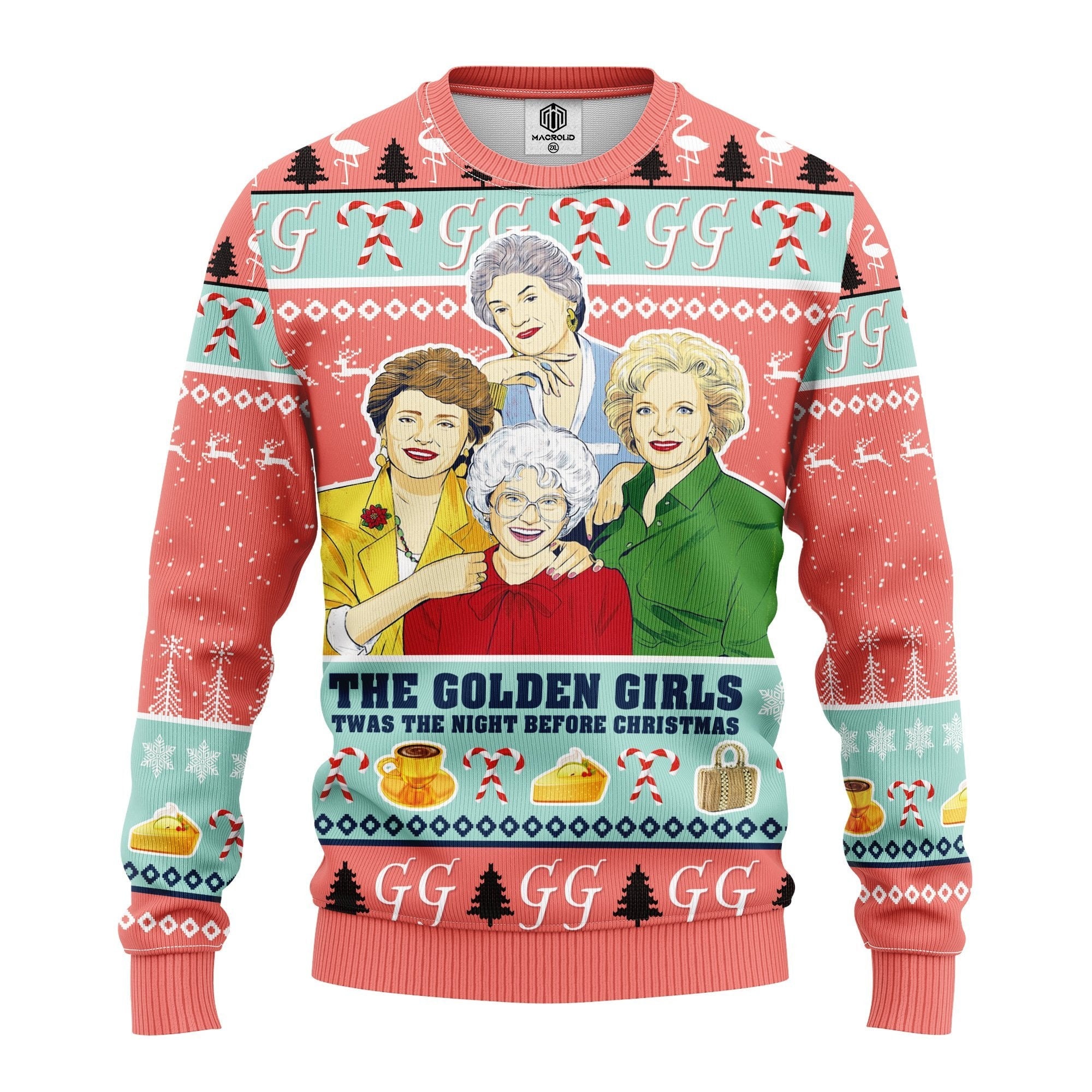 The Golden Girl Pink Ugly Christmas Sweater 1