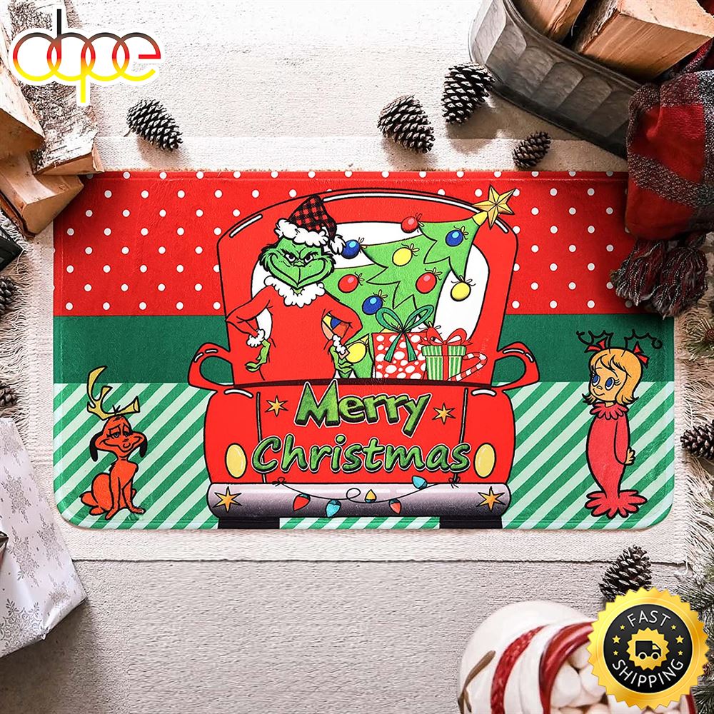 The Grinch Doormat Christmas Area Rug Merry Christmas
