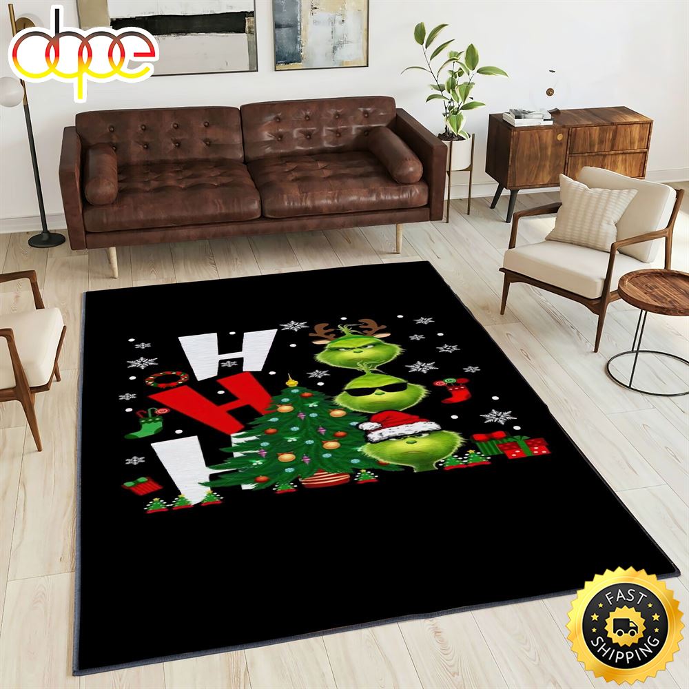 The Grinch Funny 2022 Grinch Christmas Area Rug