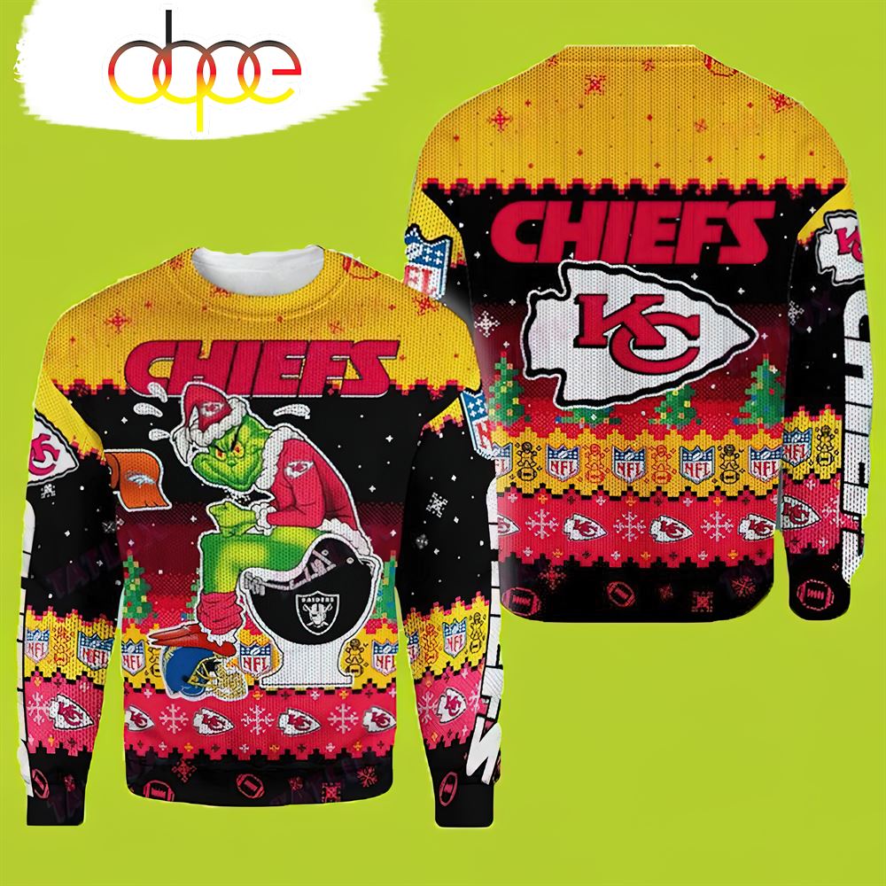 The Grinch Kansas City Chiefs American Football NFL Kansas City Chiefs Sweater