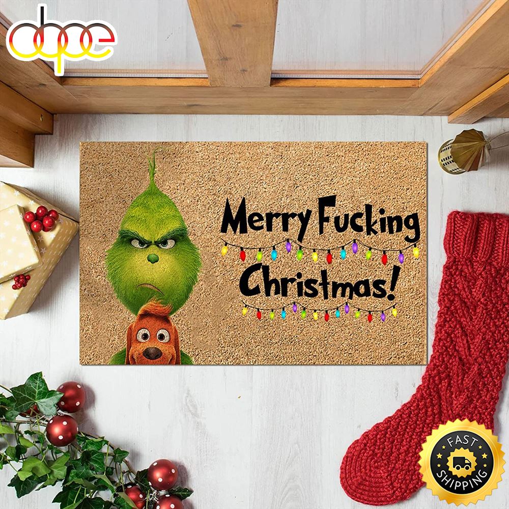 The Grinch Merry Fxxking Christmas Doormat