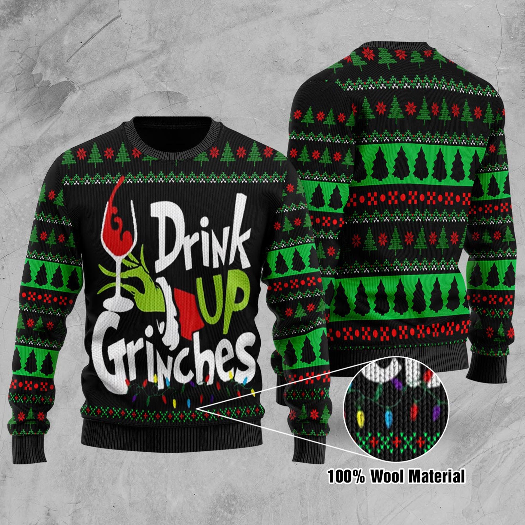 The Grinch Xmas Drink Up Grinches Ugly Christmas Sweater 1