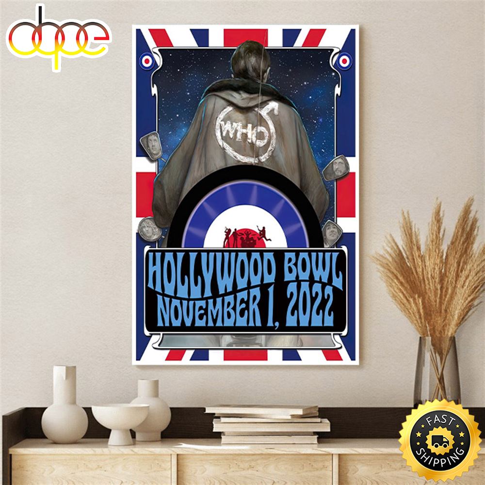 The Who Tour 2022 November 1 Hollywood Bowl Canvas Poster