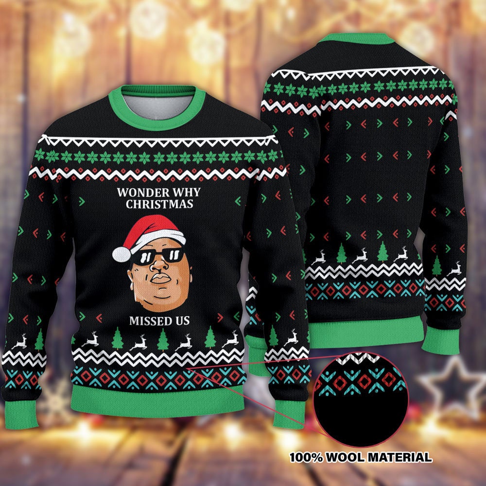 Ugly Christmas Sweater Notorious BIG Wonder Why 1