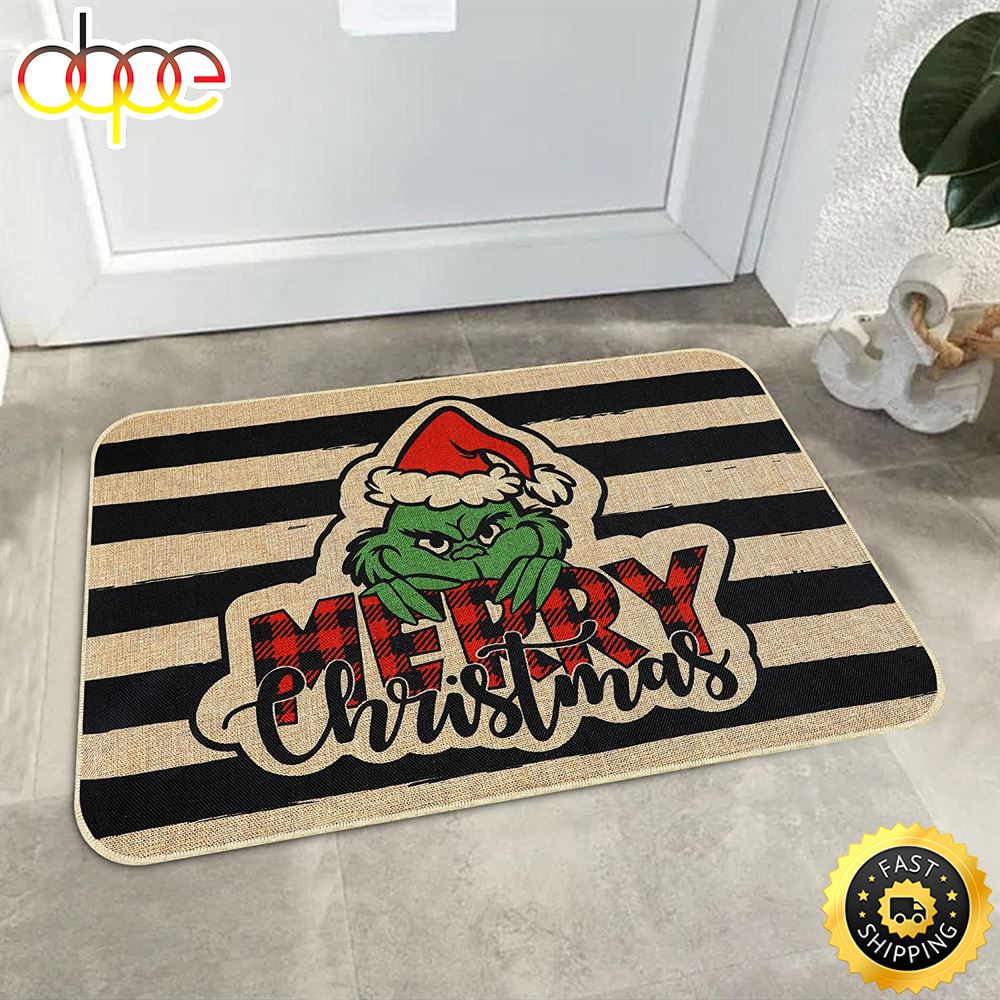 Ugly Grinch Merry Christmas Small Rug The Grinch Doormat