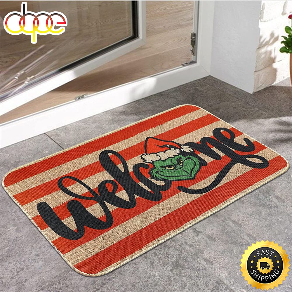 Ugly Grinch Welcom Outdoor Mat Grinch Christmas Rug