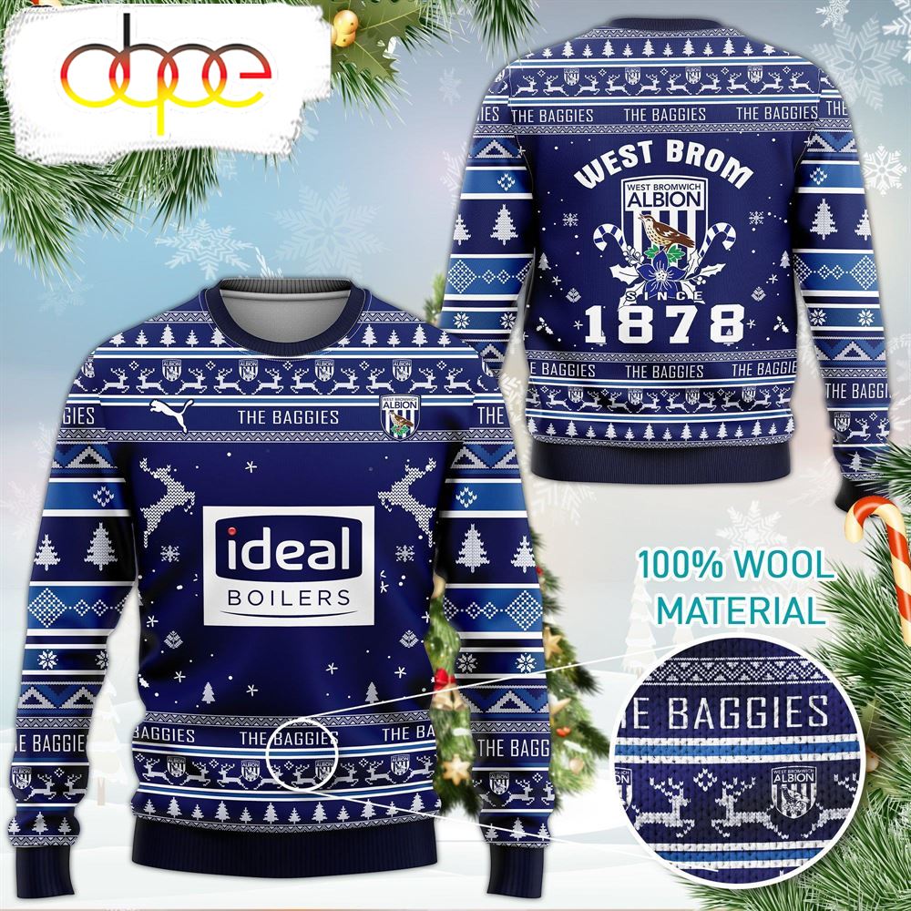 West Bromwich Albion Fc The Baggies Ugly Christmas Sweater