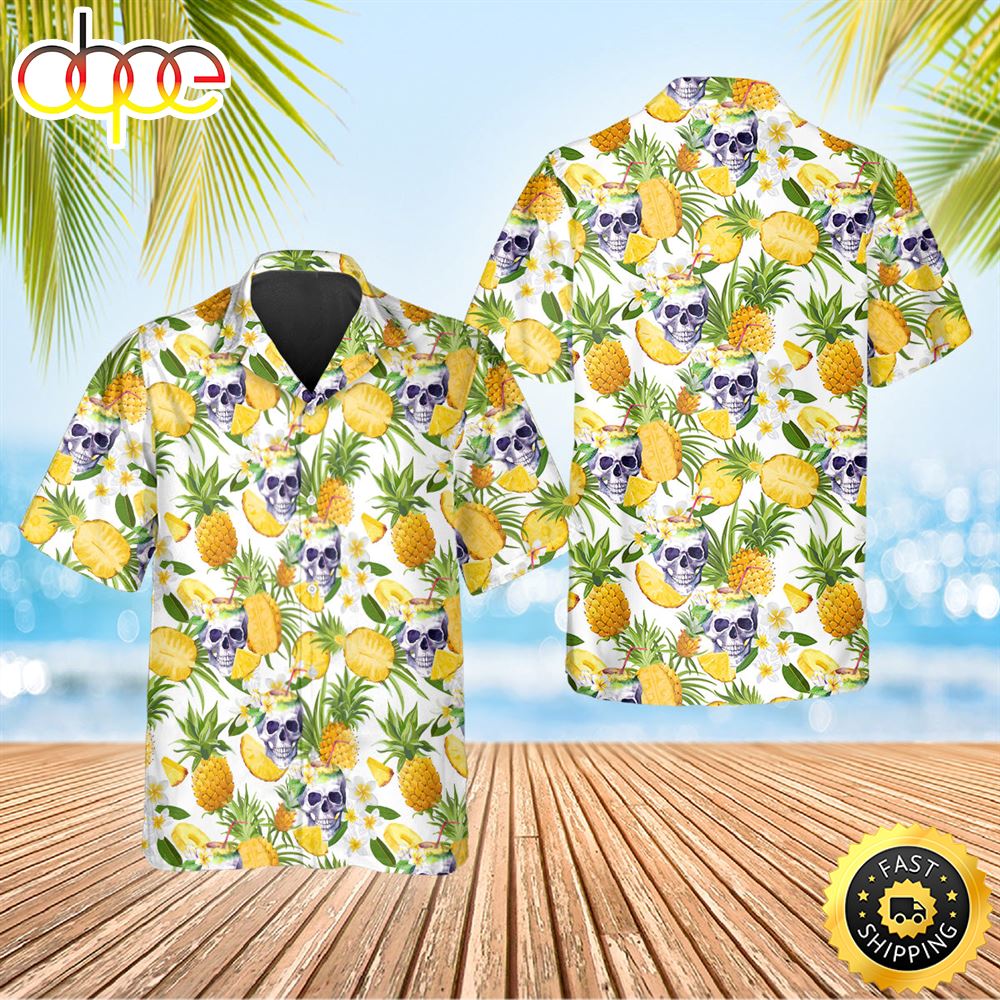 Aloha Pineapple Skull Hawaiian Shirt Hawaiian Shirt For Men Best Hawaiian Shirts 1