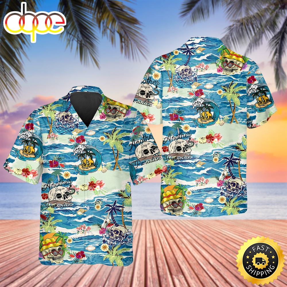 Another Paradise Skull Beach Hawaiian Shirt Hawaiian Shirt For Men Best Hawaiian Shirts 1