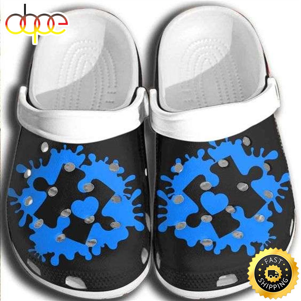 Autism Awareness Day Puzzle Pieces Crocs Crocband Clog Shoes