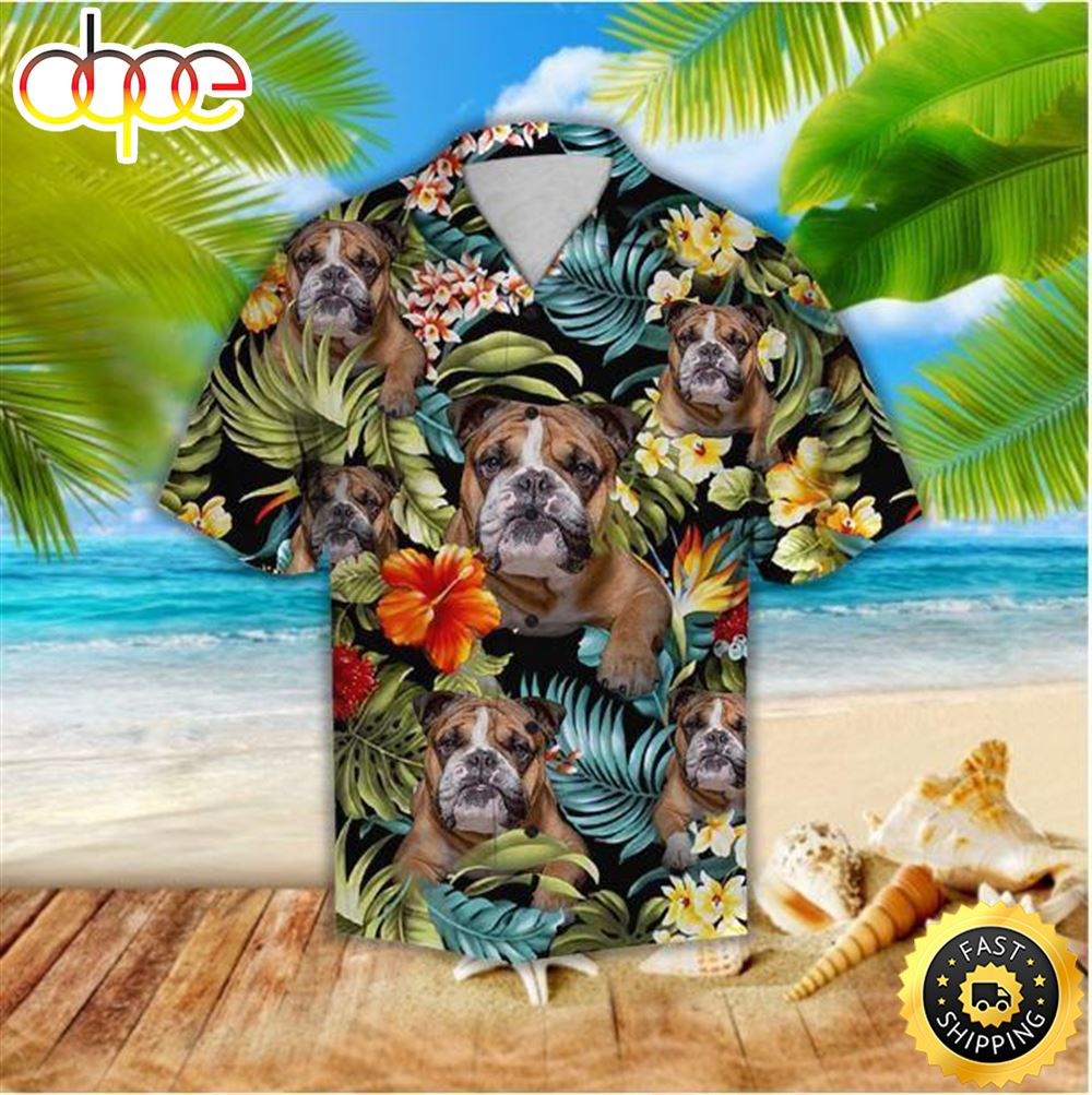 Awesome Bulldogs Hawaiian Shirts Men Dog Hawaiian Shirt Best Gifts For Dog Lovers 1