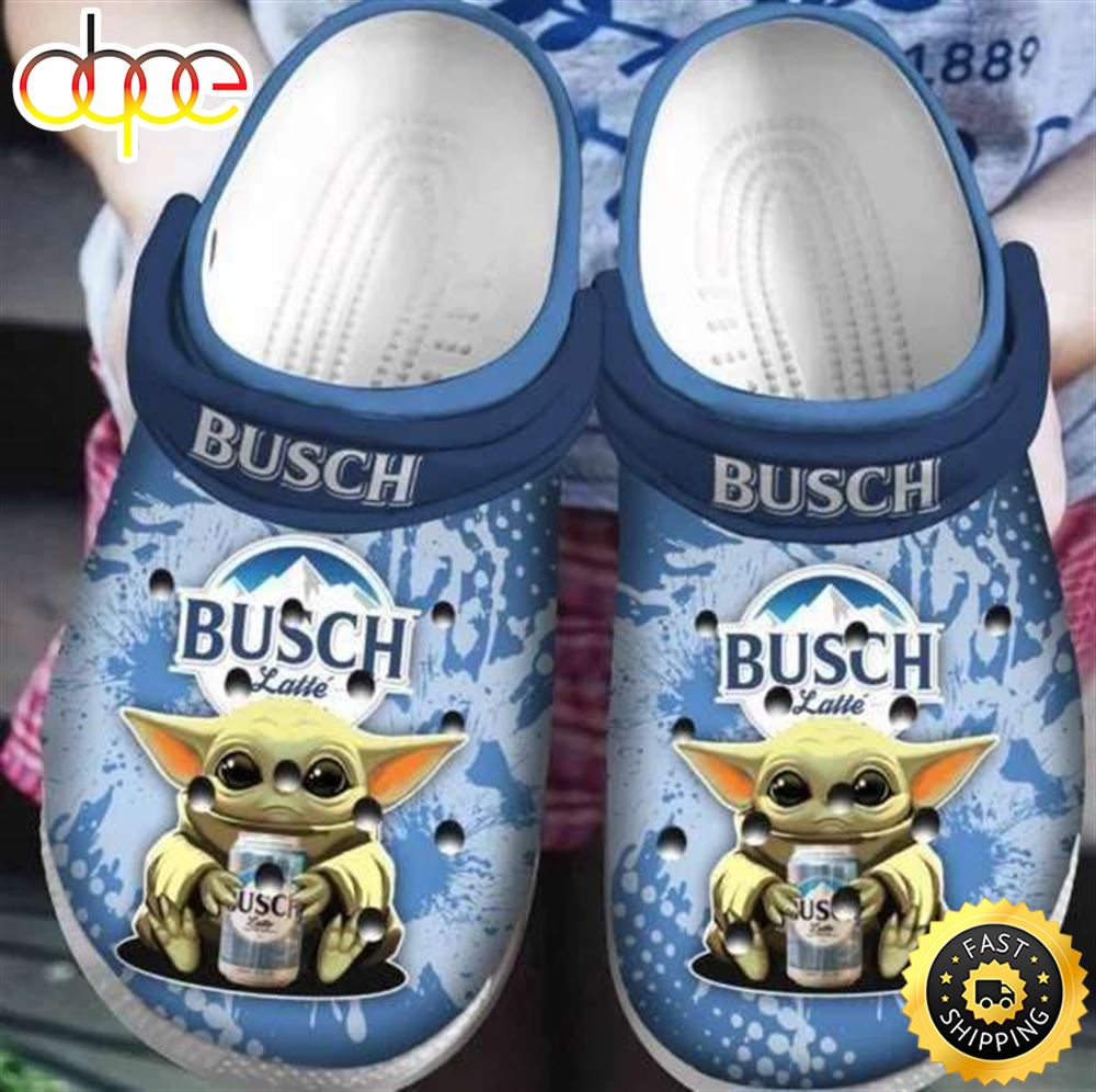Baby Yoda Hug Busch Latte Beer Crocs Crocband Clog Shoes