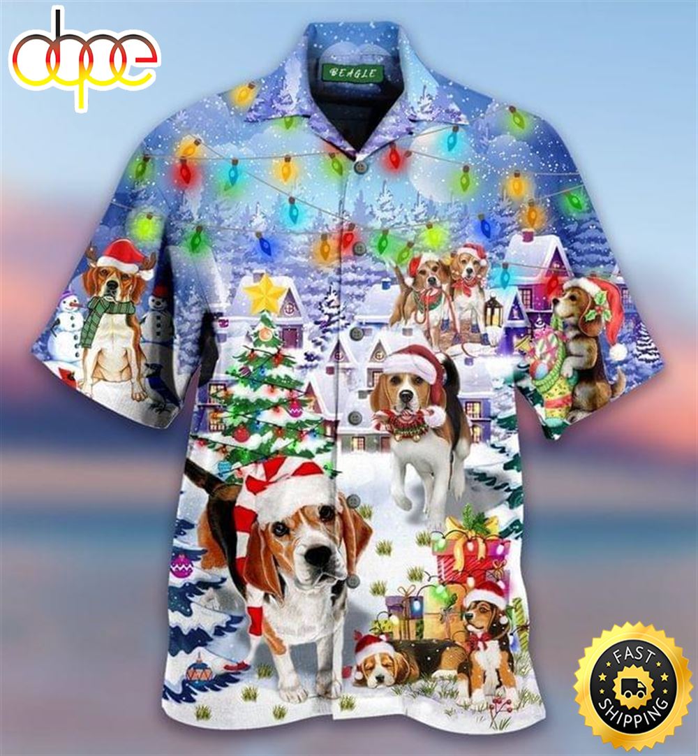 Beagle Dog Christmas Hawaiian Shirts Men Dog Hawaiian Shirt Best Gifts For Dog Lovers 1