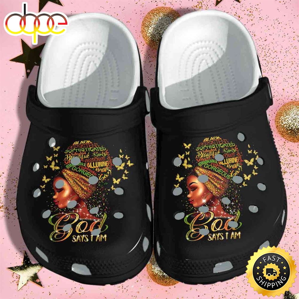 Black Girl Africa Culture God Says I Am Black Queen Crocs Crocband Clog Shoes